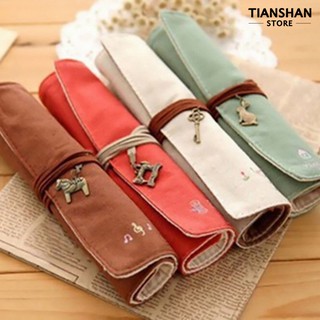 Tian1túi Túi đựng văn phòng phẩm bằng vải Canvas sáng tạo Túi đựng đồ trang điểm