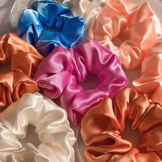⚡Mẫu mới⚡ Cột tóc vải scrunchies buộc tóc vải trơn bóng loại đẹp hot trend