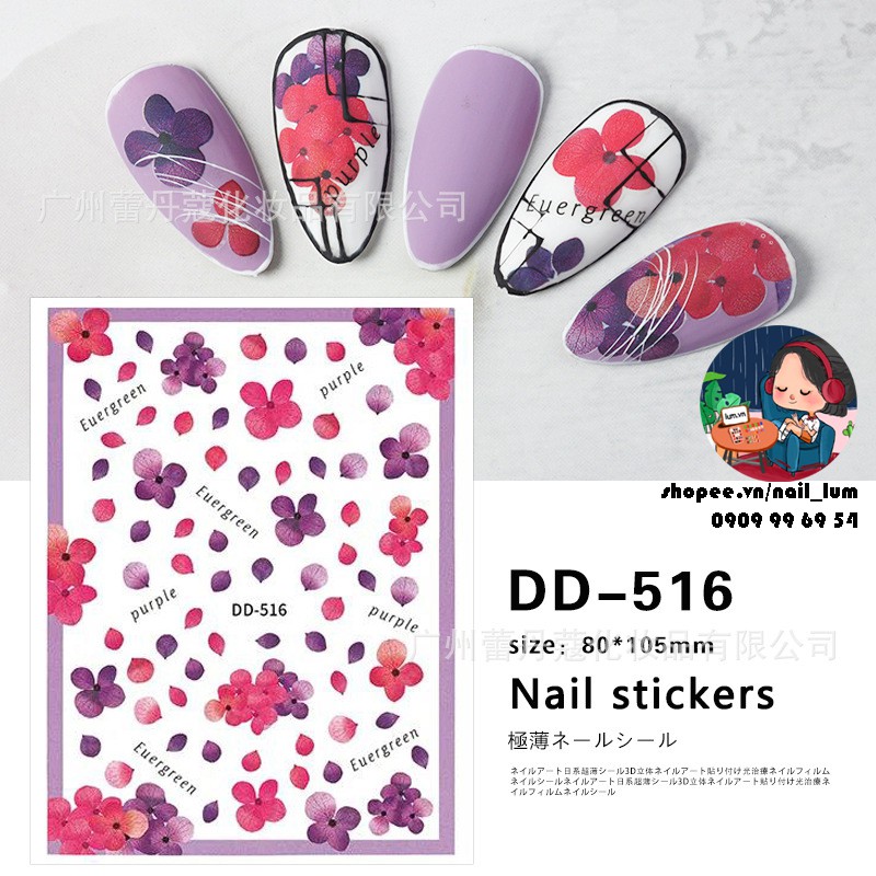 [Video Thực Tế] Nail Sticker - Dán Móng Tay Cánh Hoa