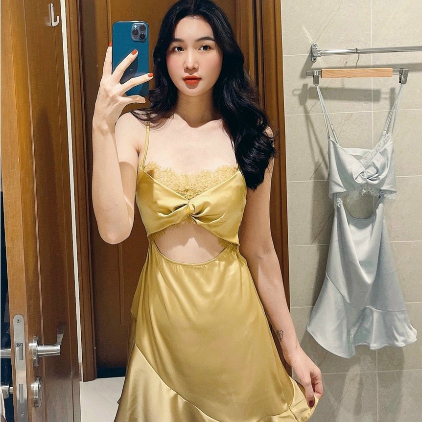 (M.108) Váy ngủ lụa sexy cao cấp Đầm mặc nhà gợi cảm quyến rũ