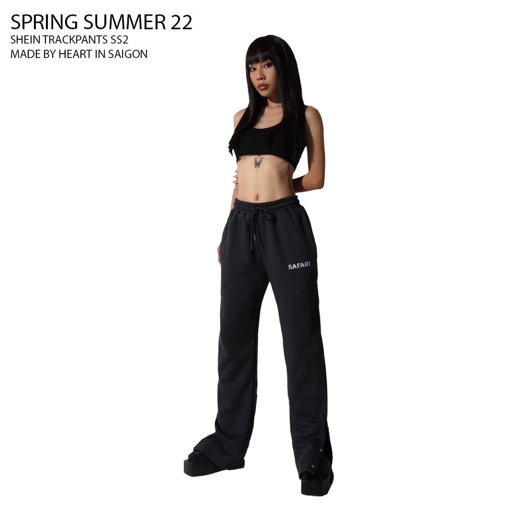 Quần ống rộng Nam nữ dáng suông unisex nỉ bông dày dặn SAFARI TPSS2 - Xám chì