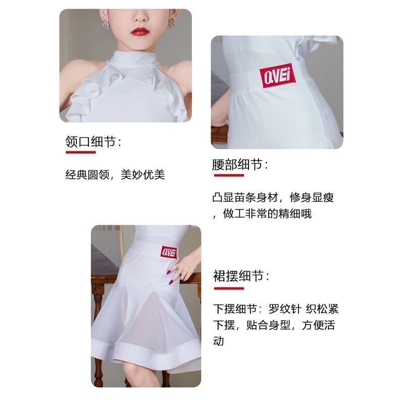 Bộ Váy Khiêu Vũ Latin Chuyên Nghiệp Thời Trang Mùa Hè Cho Bé Gái