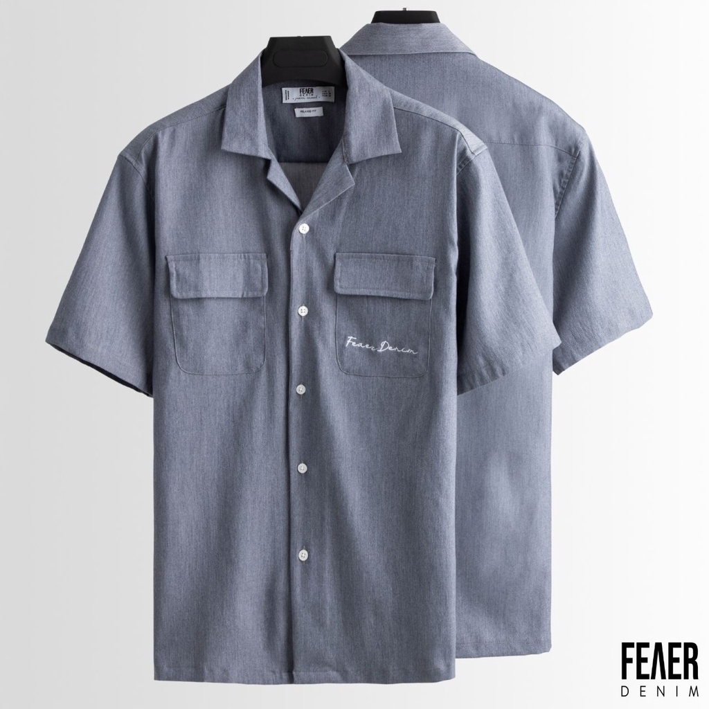 Áo sơ mi nam FEAER DENIM chất thấm hút thoáng khi vải linen SPANDEX MAX màu xám | BigBuy360 - bigbuy360.vn