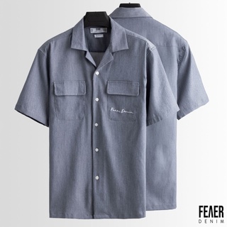 Áo sơ mi nam FEAER DENIM chất thấm hút thoáng khi vải linen SPANDEX MAX màu xám