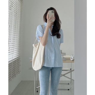 A6551 Áo somi kẻ xẻ lưng Audrey
