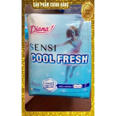 Gói 8 Miếng Băng Vệ Sinh Diana Cool Fresh Siêu Mỏng