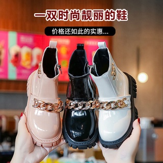 Giày bốt martin cổ thấp màu đen thời trang xuân thu 2022 phong cách anh quốc cho bé gái