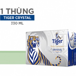 Mẫu mới _ Thùng 24 Lon Bia Tiger Bạc Crystal 330ml