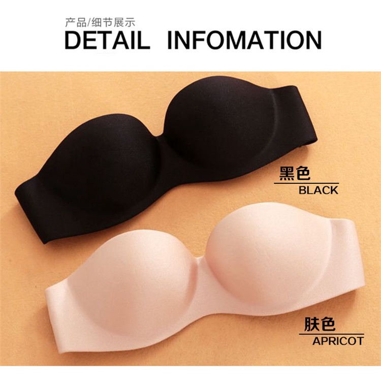 [Công Dụng Kép] Miếng Dán Ngực Một Mảnh Bóng Quyến Rũ Không Dây Chống Trượt Ôm Ngực Phong Cách Đám Cưới Cho Nữ