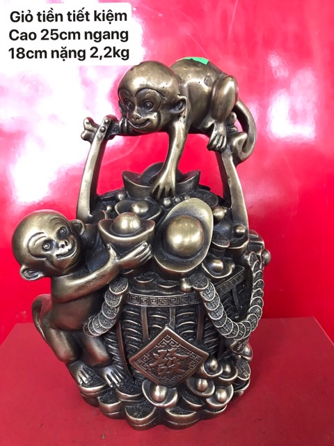 Tượng khỉ giỏ tiền tiết kiệm