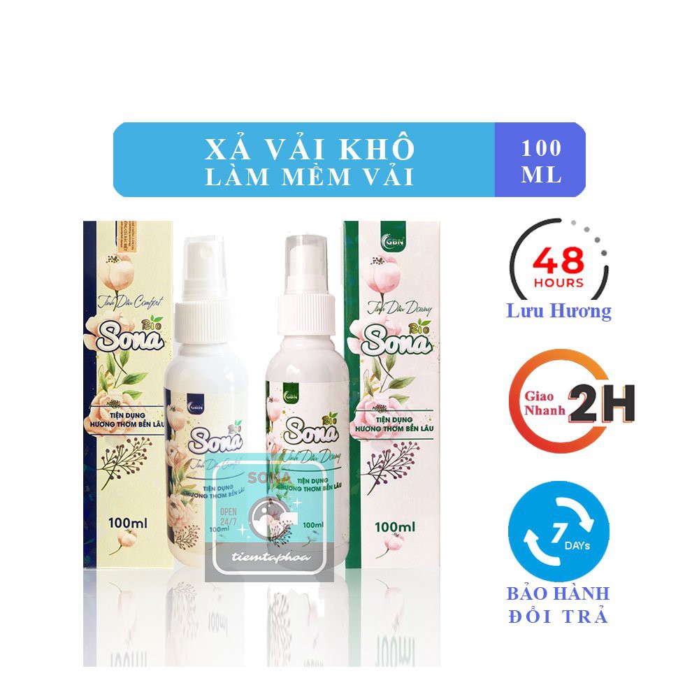 Nước Xịt Xả Vải Khô SoNa - Hương nước hoa Comfort vs Hương Downy 100ml