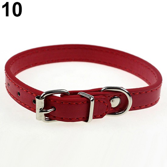 Vòng Cổ Giả Da Màu Trơn Dành Cho Thú Cưng