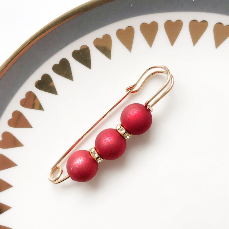 Ghim Cài Áo Hình Chữ Cái Đính Ngọc Trai Nhân Tạo Thời Trang