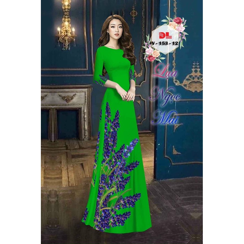 Vải áo dài hoa lavender