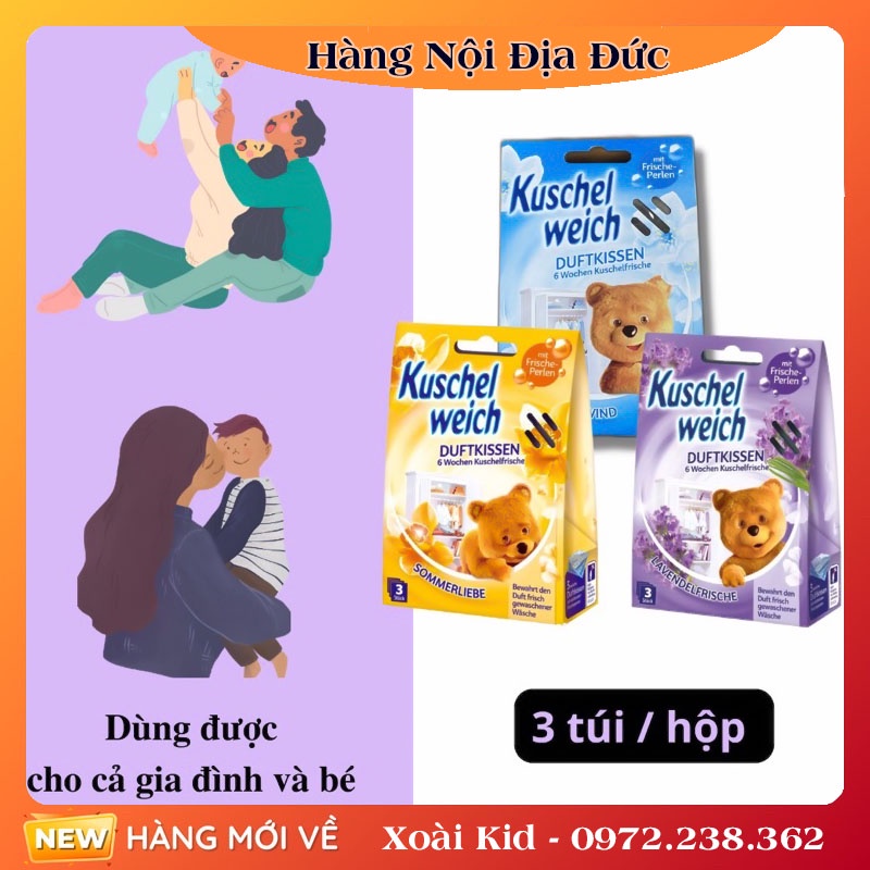 [auth] Túi thơm tủ quần áo cho bé Kuschel weich hình gấu trẻ em an toàn - Nội địa Đức đủ Bill [Hot]