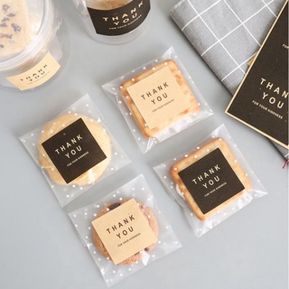Sticker thank you tem dán cảm ơn giấy kraft hình tròn, hình vuông dán gói hàng, quà tặng, bánh kẹo handmade