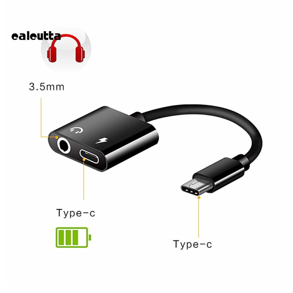 Cáp sạc 2 trong 1 kết nối tín hiệu âm thanh Type-C và 3.5mm