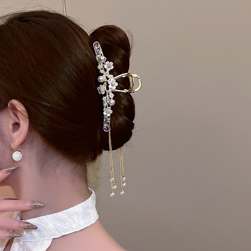 Kẹp Tóc Hình Bông Hoa Phối Tua Rua Phong Cách Cổ Điển Cao Cấp Thời Trang Mùa Thu Mới Cho