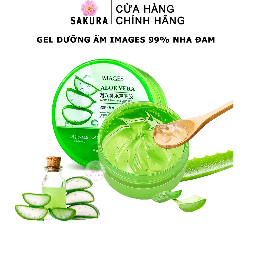 Gel nha đam lô hội dưỡng ẩm trắng da ngăn ngừa mụn cấp nước nội địa trung IMAGES BIOAQUA Sakura 220g