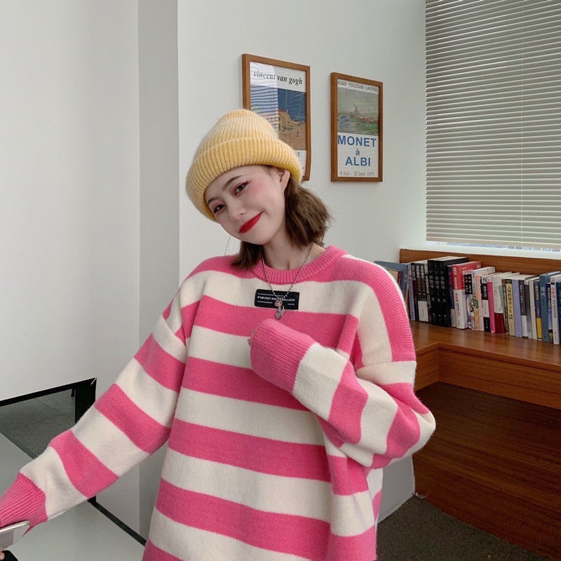Korean Fashion Plaid Women's Long Sleeve Sweater | BigBuy360 - bigbuy360.vn