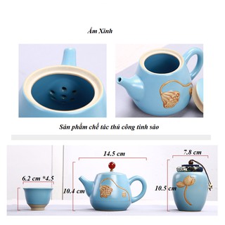 BỘ ẤM TRÀ SỨ HOA SEN