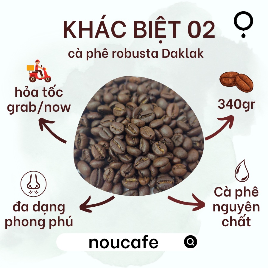 Cà phê đặc sản DakLak, cà phê espresso KHÁC BIỆT 02, hậu vị đậm đà, hương vị cà phê robusta đặc trưng - Noucafe | BigBuy360 - bigbuy360.vn