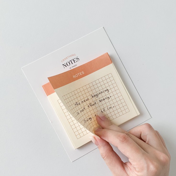 Giấy note ghi chú kẻ ô vuông - Crabit Grid Notepad - 30 tờ