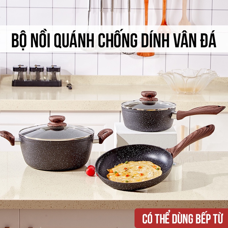 NỒI QUÁNH VÂN ĐÁ ĐÁY TỪ CHỐNG DÍNH - NỒI QUẤY BỘT CÓ NẮP ĐẬY CƯỜNG LỰC SIZE 16CM -18CM TIỆN LỢI CHIÊN vt160A