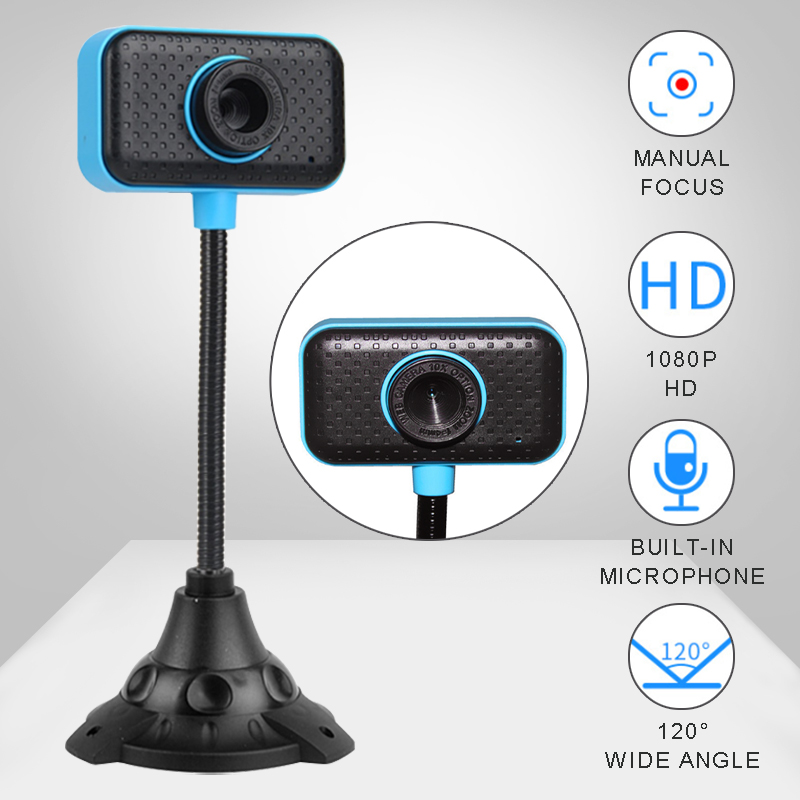 Webcam Hd Usb Không Cần Trình Điều Khiển Kèm Mic Cho Laptop