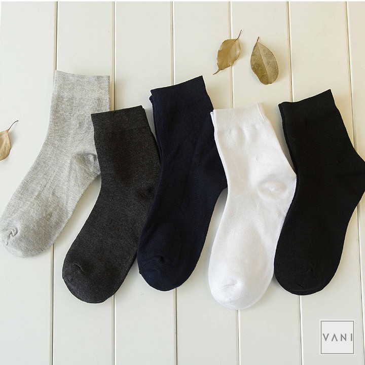 Tất Vớ Nam Cổ Trung Sợi Tre Khô Thoáng Êm Nhẹ, Size 40~44 - Vani Store