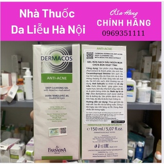 Chính hãng SỮA RỬA MẶT DERMACOS ANTI ACNE DEEP CLEANSING GEL - FAMONA