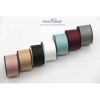 *Ruy băng kaki lụa dày viền đen cỡ 25mm