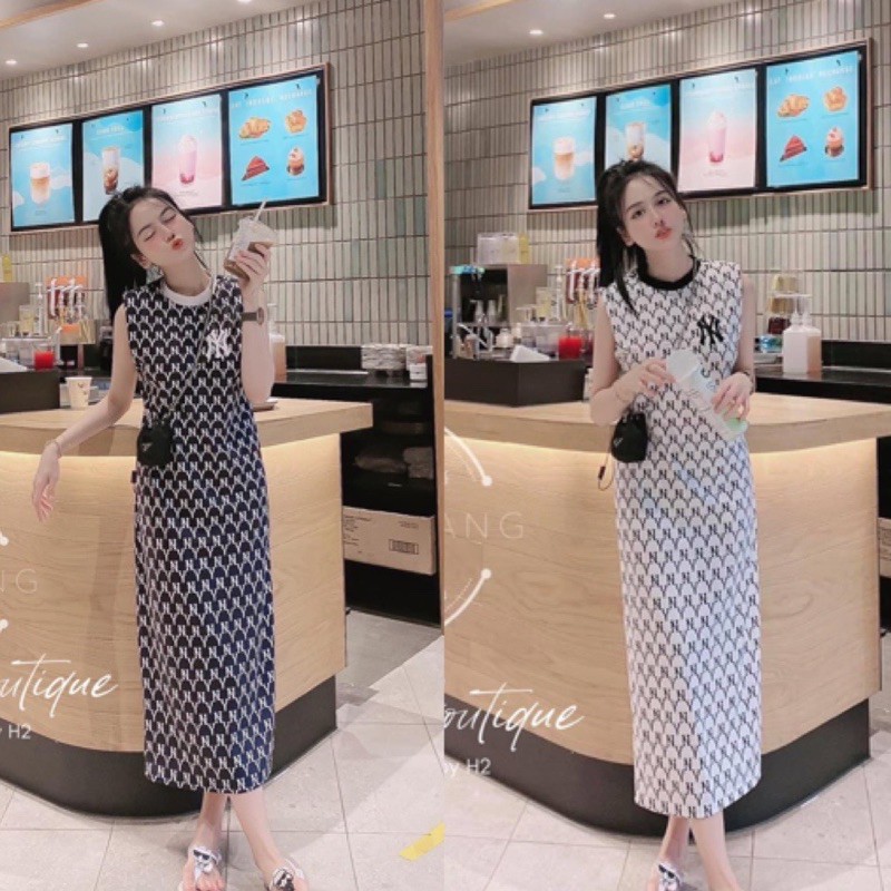 BÁN SỈ VÁY SUÔNG N.Y XÁT NÁCH 2 MÀU ĐEN TRẮNG CHO NỮ