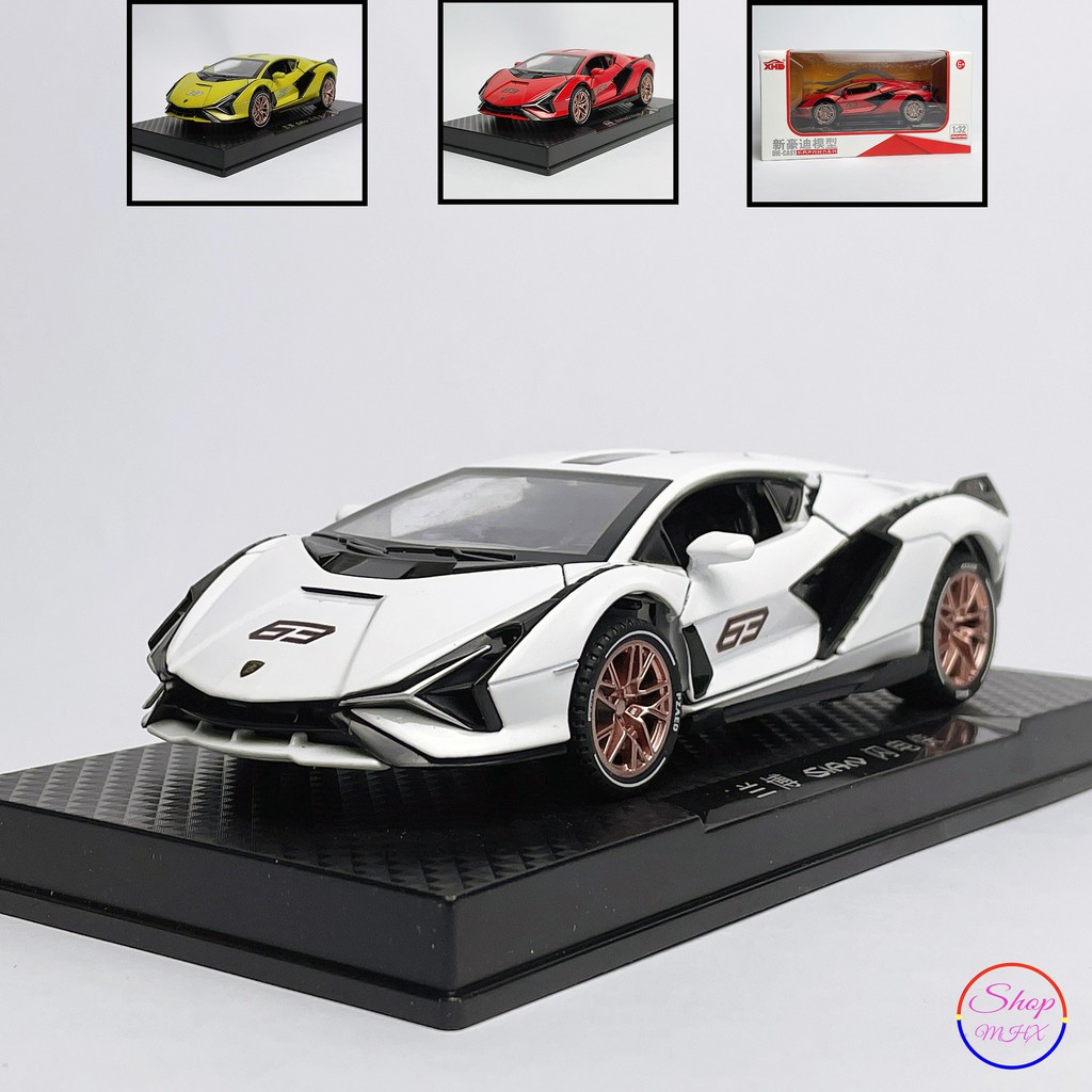 Xe mô hình sắt Lamborghini Sian FKP 37 TẶNG KÈM BIỂN SỐ tỉ lệ 1:32 hãng XHD