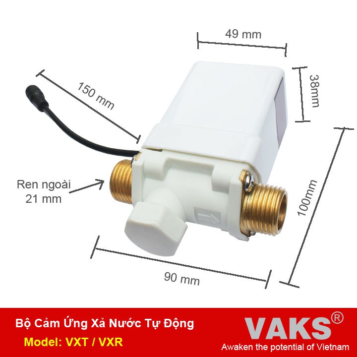 Bộ cảm ứng xả nước tự động VAKS- dùng làm vòi rửa tay - Model: VXR + kèm nguồn 12V,1A - SX tại Việt Nam