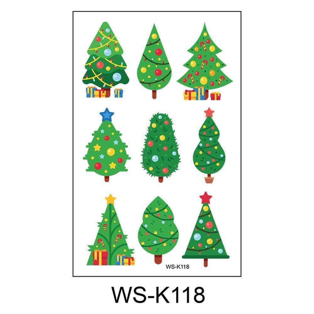 Set 16 Hình Xăm Dán Chân Họa Tiết Hoạt Hình Phong Cách Giáng Sinh