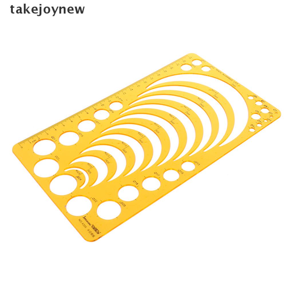 [takejoynew] K Resin Template Ruler Stencil Measuring Tool Drawing Many Size Round Circle 