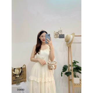 Đầm 2 dây bèo tầng D0680
