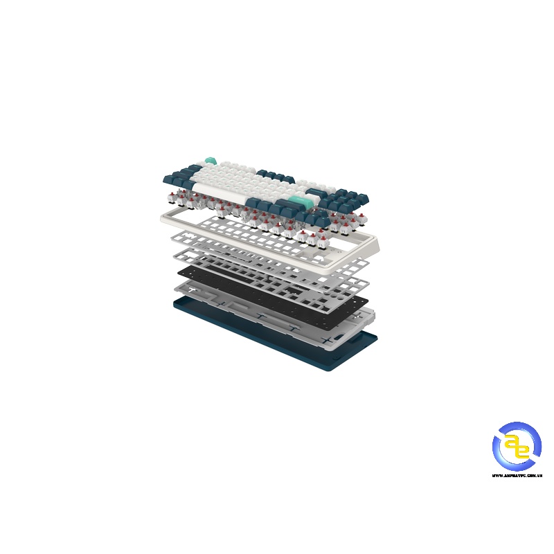 Bàn phím cơ FL-Esports CMK87 Ice Mint RGB Hotswap cam kết chính hãng BH 12 tháng