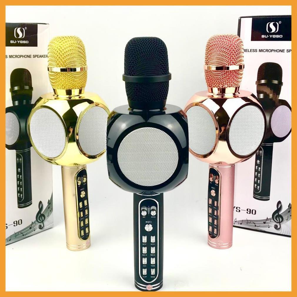 Micro Bluetooth karaoke YS 90 kèm loa hỗ trợ ghi âm không dây - hàng chính hãng có bảo hành ( hàng sẵn )