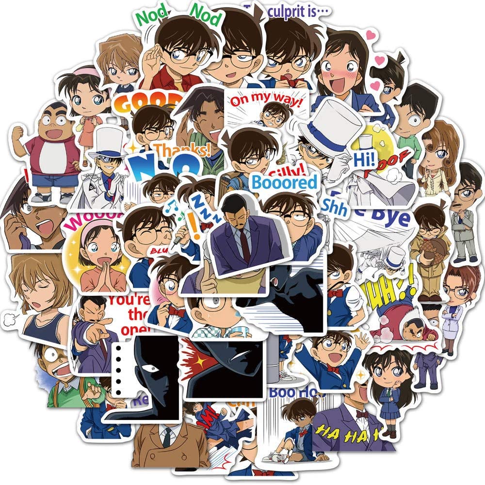 Bộ 10 - 50 hình dán Thám tử lừng danh CONAN sticker Nhật Bản pvc chống nước cao cấp, không bay màu - Owl Sticker