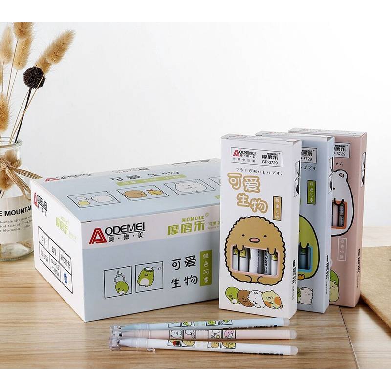 BÚT XINH DỄ THƯƠNG GIÁ RẺ, dụng cụ học sinh, quà tặng sáng tạo San-X SUMIKKO GURASHI Cute animal Black ink Erasable Pen Kawaii Erasable Gel Pen 0.5mm Blue ink Refills Pen For Kids School Office Stationery Supplies