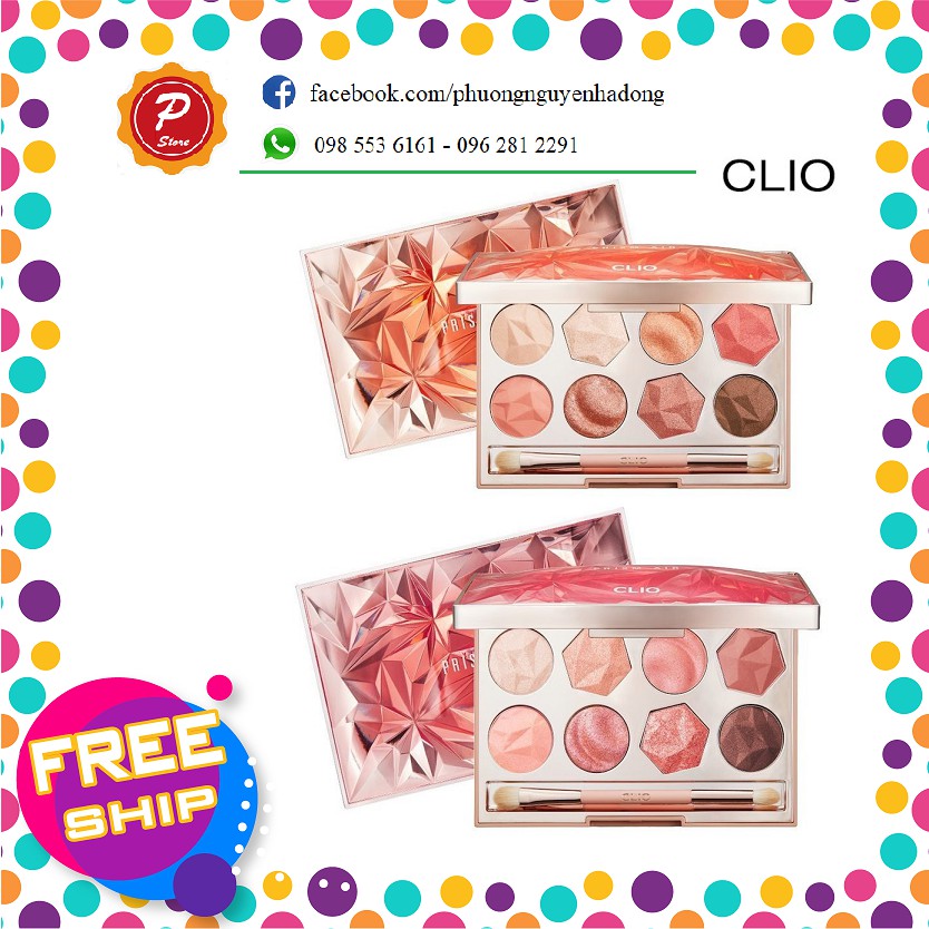 Bảng Phấn Mắt CLIO Prism Air Eye Palette nhũ lấp lánh, bám màu tốt