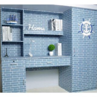Giấy dán tường gạch xanh khổ rộng 45cm