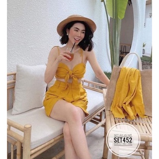 (Bigsize 60-90kg) Set áo 2 dây nơ đi biển ( ảnh thật)