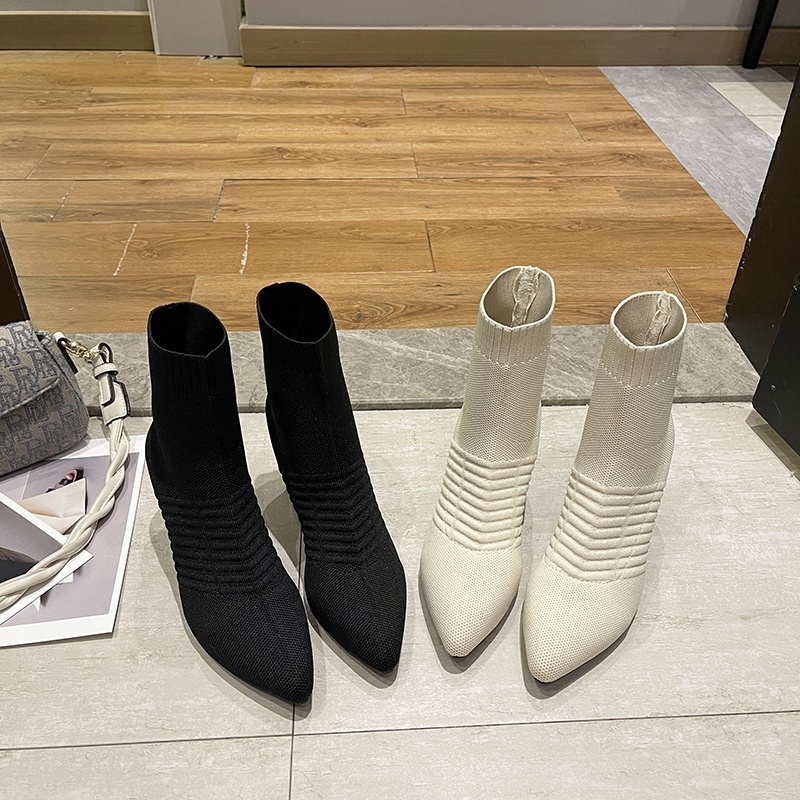 💗Bốt Nữ Giày cao gót 💗Boot nữ cổ thấp Mũi Nhọn Đế Dày Thời Trang Cá Tính Cho Nữ