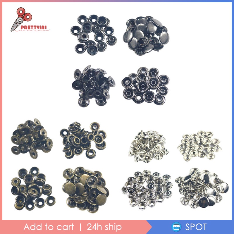 [Prettyia1] Set 50 Nút Bấm Cố Định Túi Xách / Áo Khoác / Đồ Da / Áo Khoác Jeans