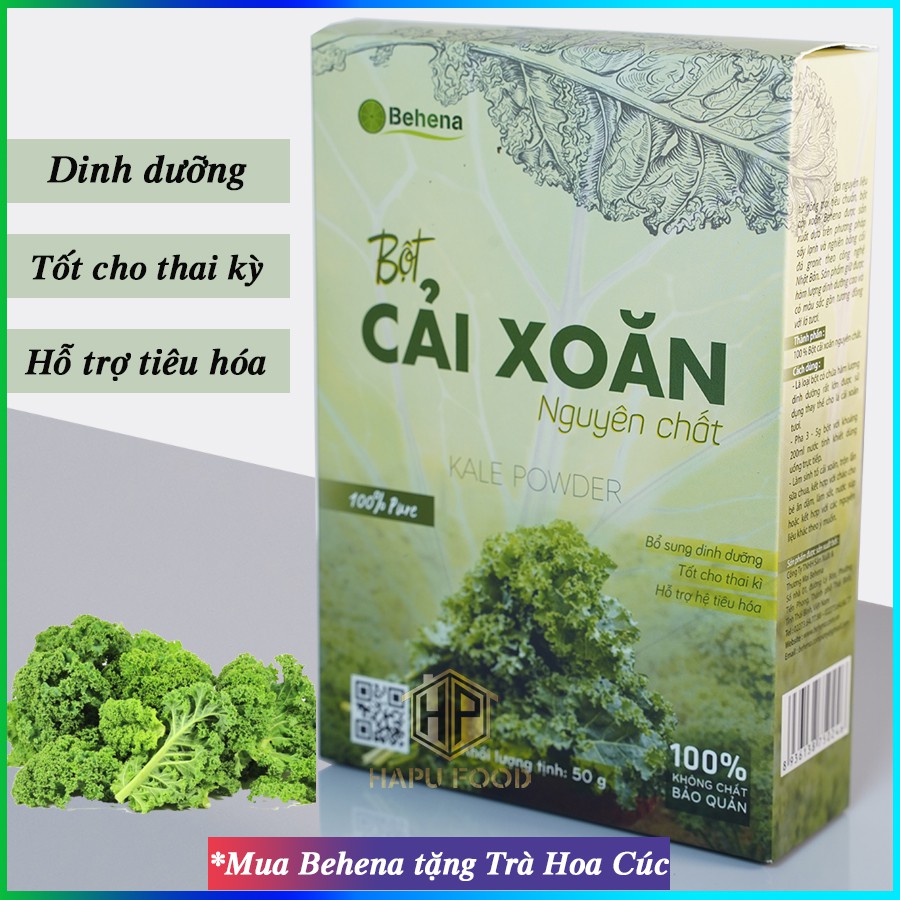 Bột cải xoăn Kale Behena - Bột ăn dặm giúp phát triển trí não bé yêu 50gr