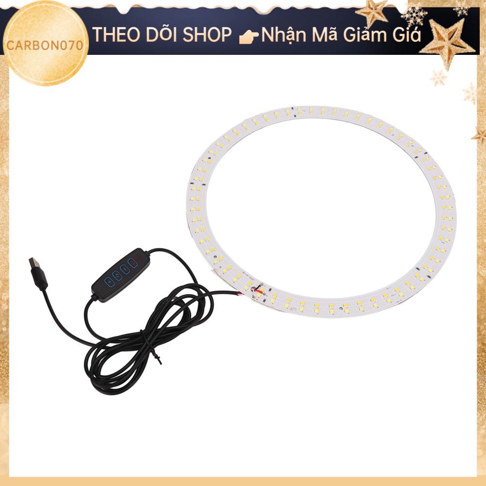 Dây Đèn LED Hình Tròn 25cm 10 Độ Sáng 3 Màu Với Cổng Sạc USB 3200 6500K