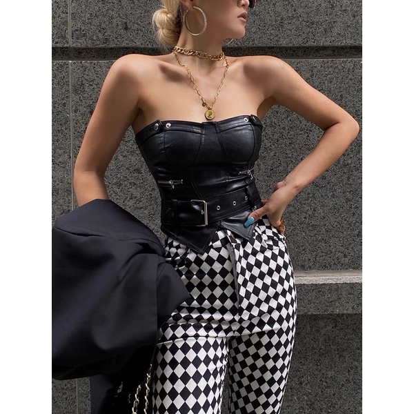 Áo ống vải hoặc da kèm nịt (SẴN)